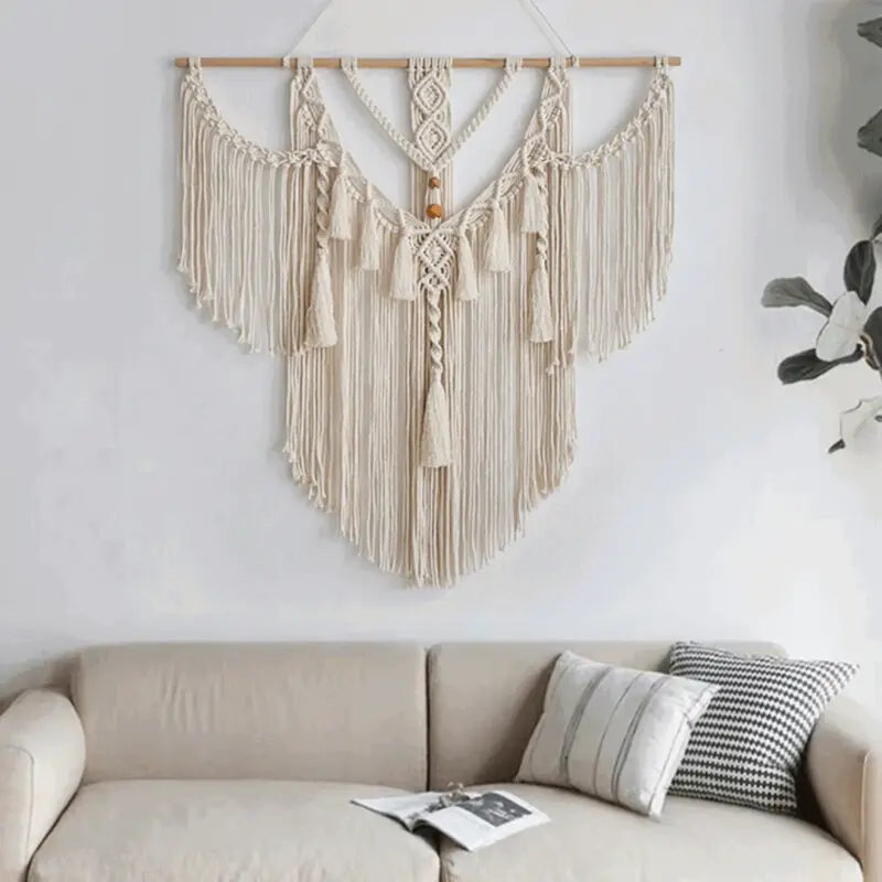 Large tapestry Wall hanging Hand woven with tassels Boho style Ibiza style Home decoration tag1