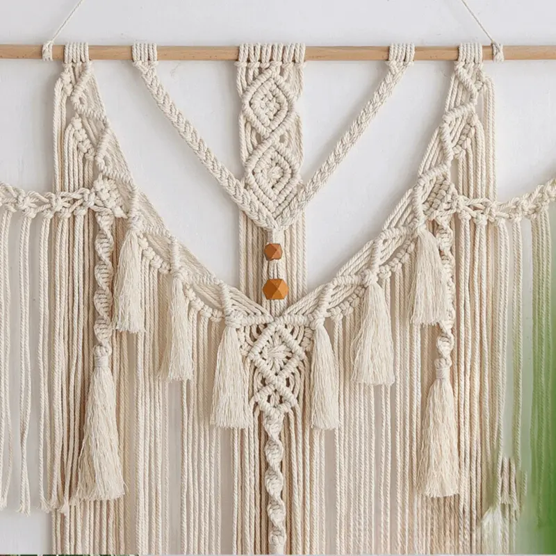 Large tapestry Wall hanging Hand woven with tassels Boho style Ibiza style Home decoration tag1