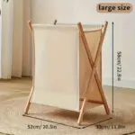 Laundry Basket Solid Wood tag1