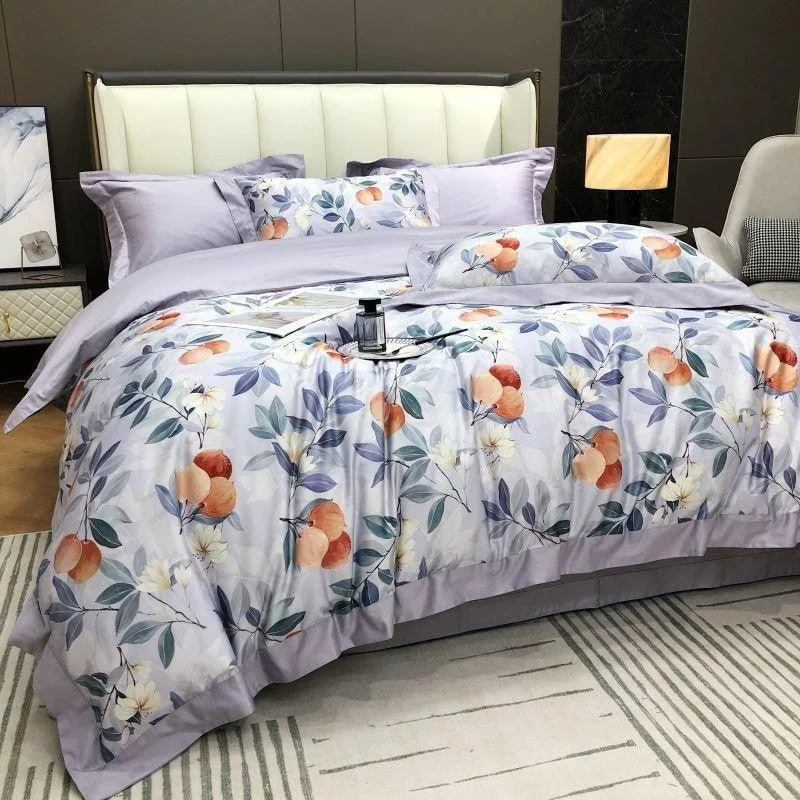 Lavender Bloom Duvet Cover Set (Egyptian Cotton) -  - #tag1#