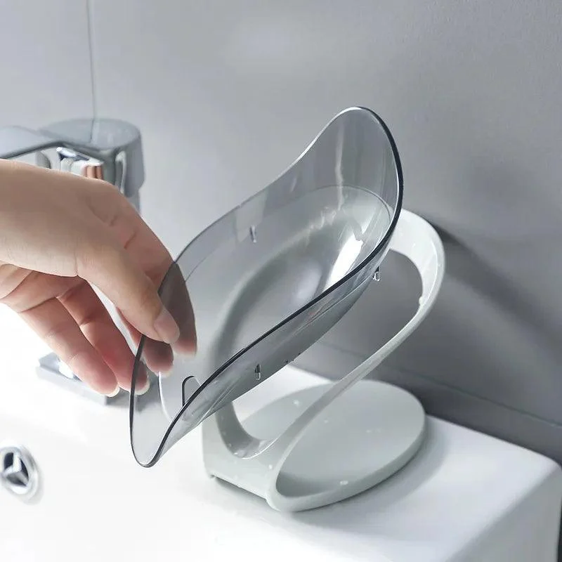 Leaf-Shaped Non-slip Soap Holder: Elegant Bathroom Storage Solution -