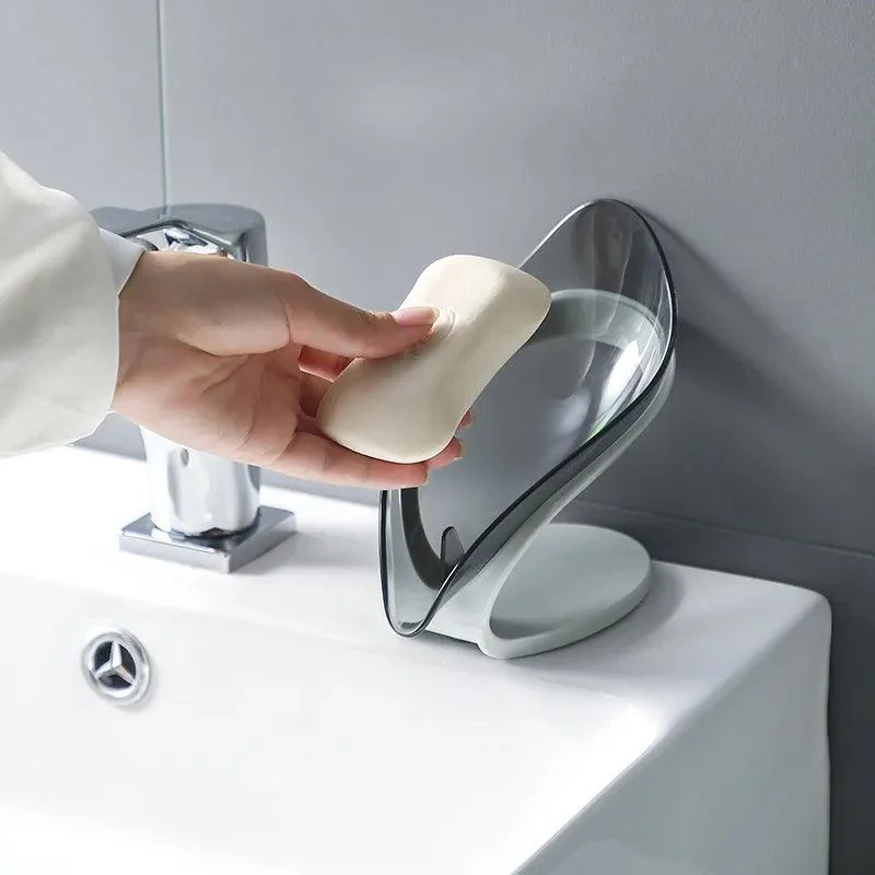 Leaf-Shaped Non-slip Soap Holder: Elegant Bathroom Storage Solution -