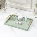 Leather Storage Tray Desktop Home Decorate Table Organizer Plate for Food Tea Cosmetics Jewelry Sundries Tray