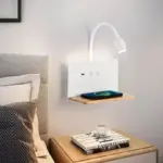Led Houten Draadloos Opladen Wandlamp Usb Socket Draaibare Lampkop Met Schakelaar Indoor Bed Woonkamer Studie Verlichting abe3f3c1 dba7 4245 8a1c a2773fea98f4