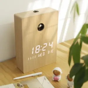 Led Digital Pendulum Cuckoo Wooden Clock 12 Inches