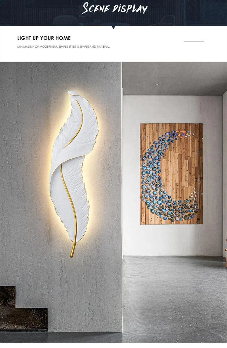 Led Feather Wall Lamp -  - #tag1#