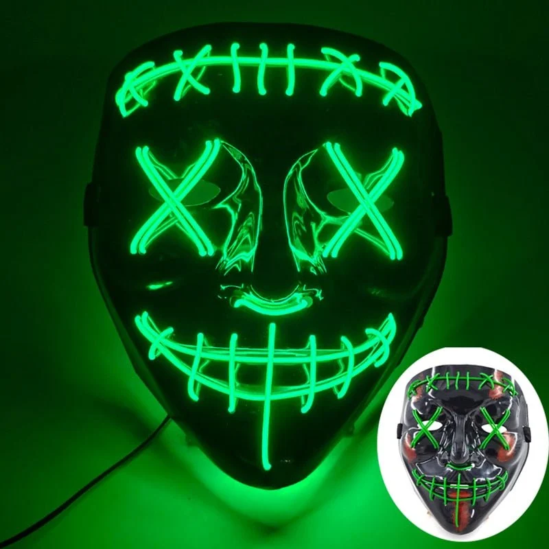 Led Halloween Mask - Light Up Mask for Festival Cosplay -  - #tag1#