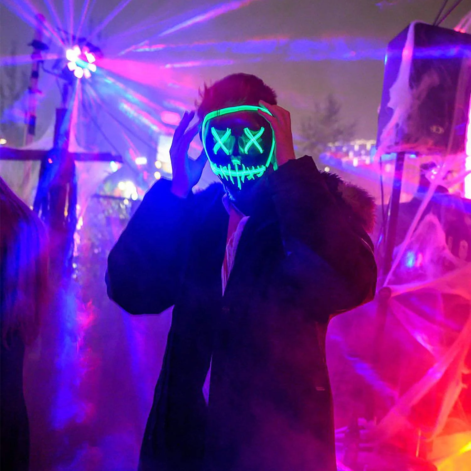 Led Halloween Mask - Light Up Mask for Festival Cosplay -  - #tag1#