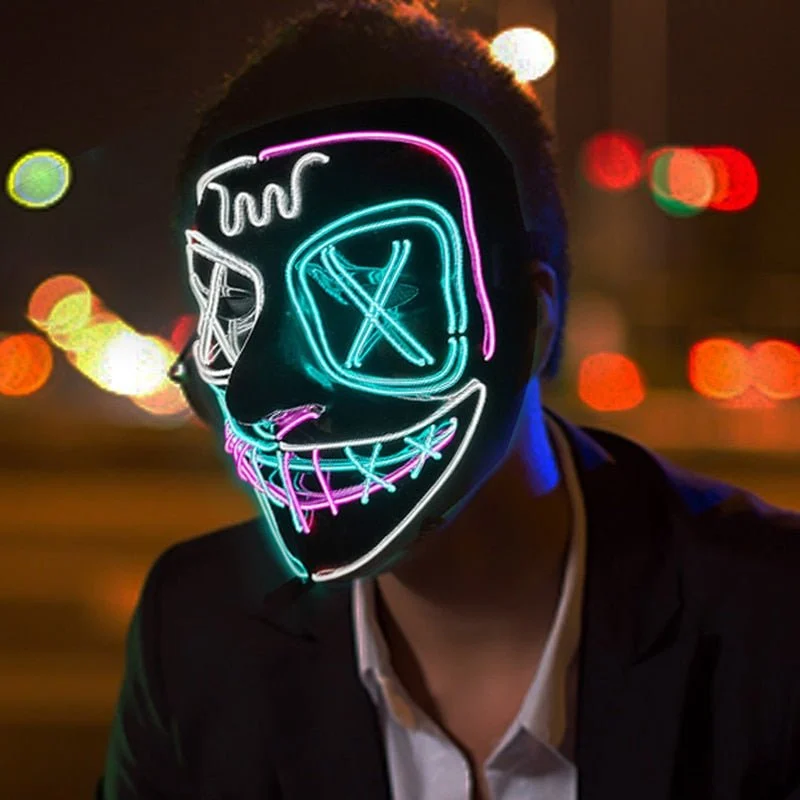Led Halloween Mask - Light Up Mask for Festival Cosplay -  - #tag1#