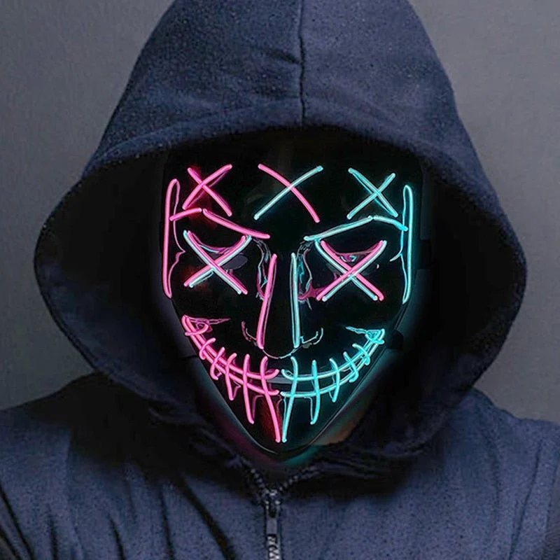 Led Halloween Mask - Light Up Mask for Festival Cosplay -  - #tag1#