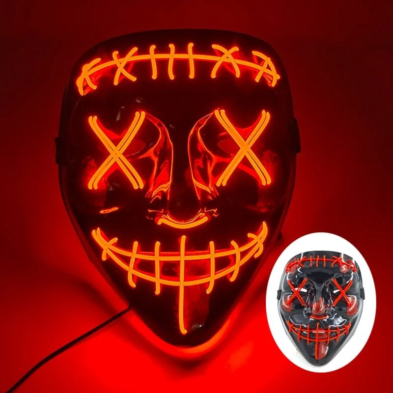 Led Halloween Mask - Light Up Mask for Festival Cosplay -  - #tag1#