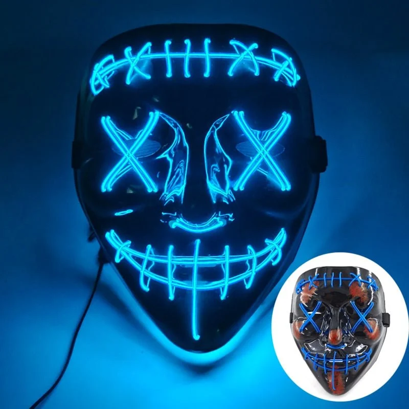 Led Halloween Mask - Light Up Mask for Festival Cosplay -  - #tag1#