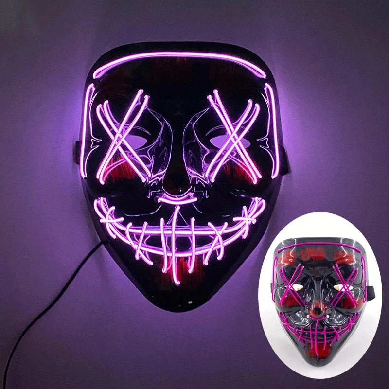 Led Halloween Mask - Light Up Mask for Festival Cosplay -  - #tag1#