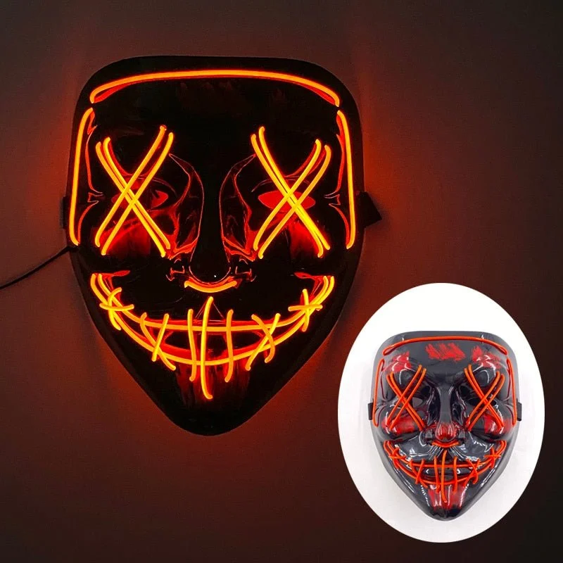 Led Halloween Mask - Light Up Mask for Festival Cosplay -  - #tag1#