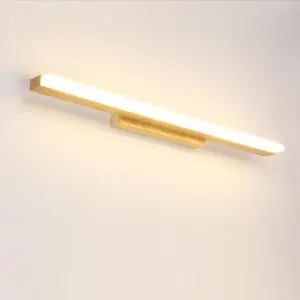 Leigh Modern Linear LED Wall Lamp - Bathroom/Living Room - Wood