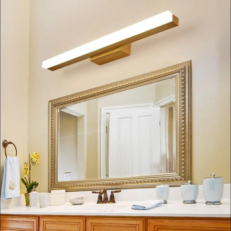 Leigh Modern Linear LED Wall Lamp - Bathroom/Living Room - Wood -  - #tag1#