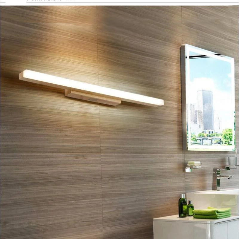 Leigh Modern Linear LED Wall Lamp - Bathroom/Living Room - Wood -  - #tag1#