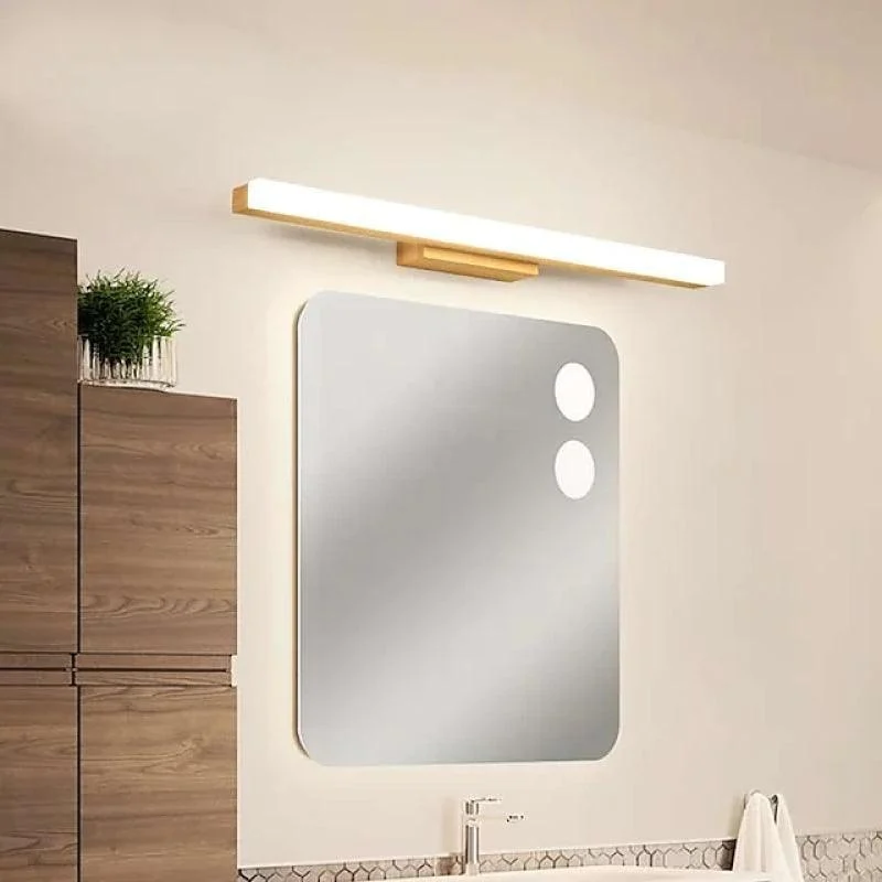 Leigh Modern Linear LED Wall Lamp - Bathroom/Living Room - Wood -  - #tag1#
