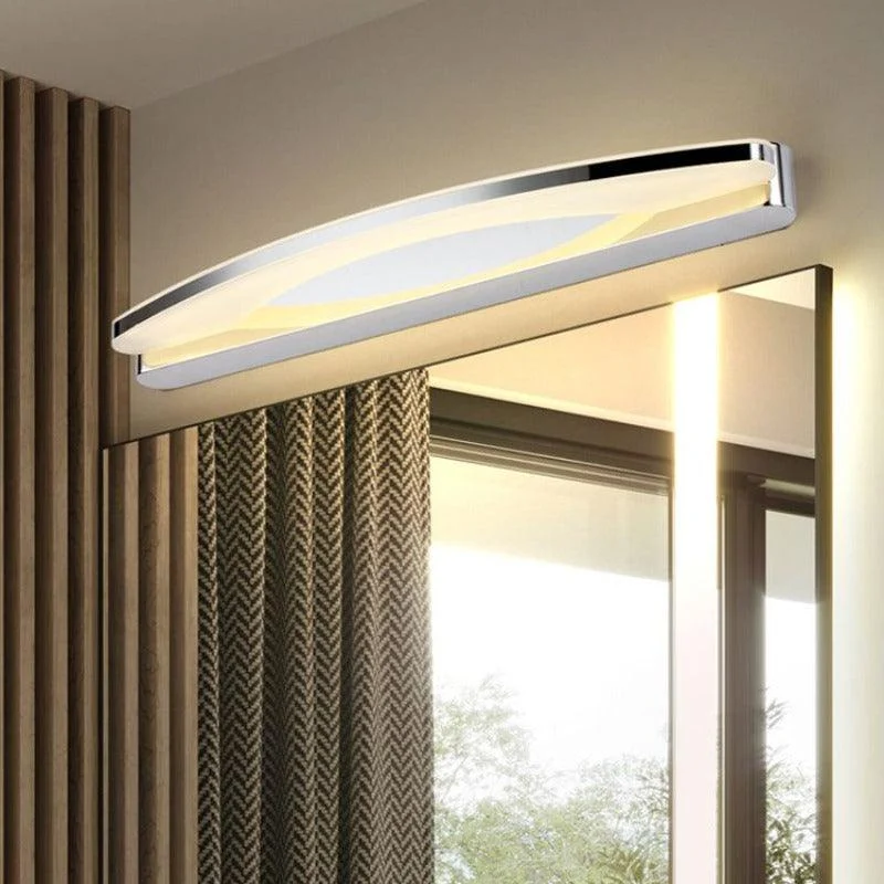 Leigh Modern Minimalist Oval LED Wall Lamp Chrome Bedroom/Bathroom Metal Acrylic -  - #tag1#