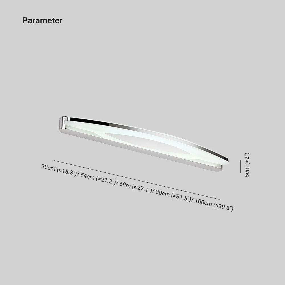 Leigh Modern Minimalist Oval LED Wall Lamp Chrome Bedroom/Bathroom Metal Acrylic -  - #tag1#