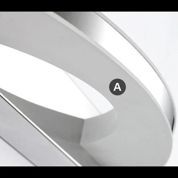 Leigh Modern Minimalist Oval LED Wall Lamp Chrome Bedroom/Bathroom Metal Acrylic -  - #tag1#