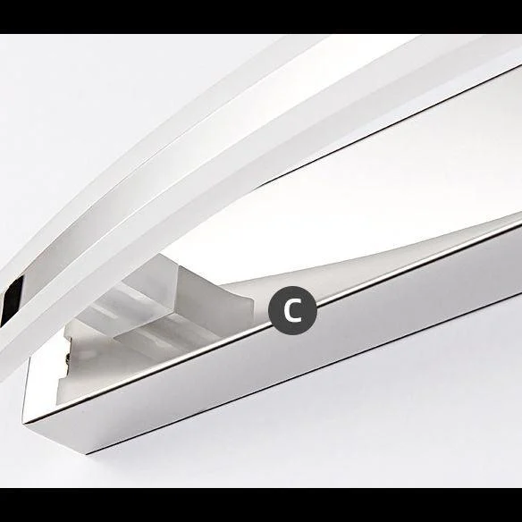 Leigh Modern Minimalist Oval LED Wall Lamp Chrome Bedroom/Bathroom Metal Acrylic -  - #tag1#