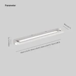 Leigh Rechteckige Mirror Front LED Wall Lamp - Bedroom Metal/Acrylic