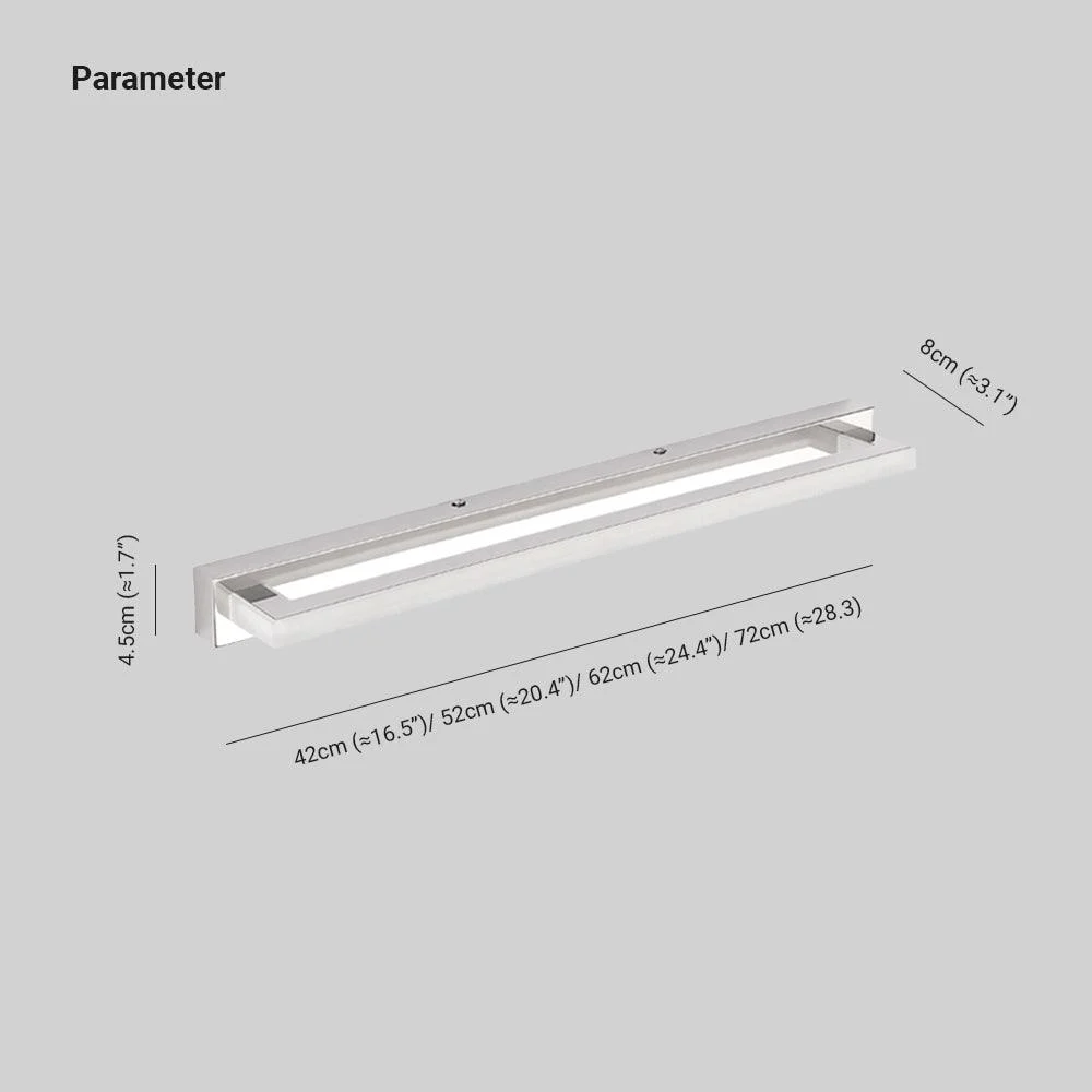 Leigh Rechteckige Mirror Front LED Wall Lamp - Bedroom Metal/Acrylic -  - #tag1#