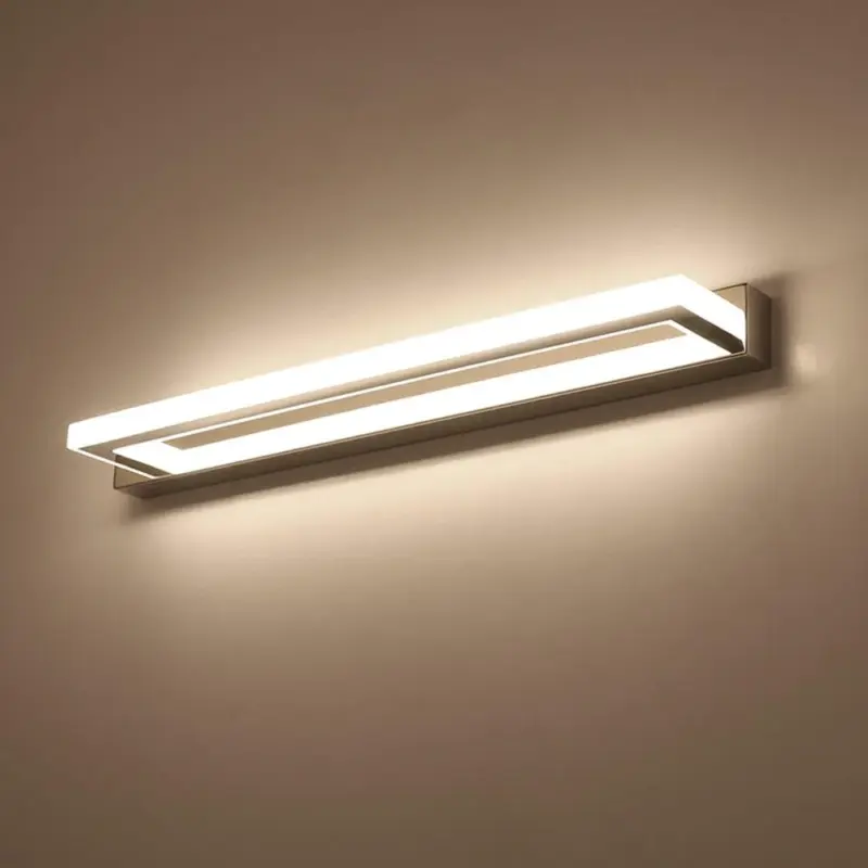 Leigh Rechteckige Mirror Front LED Wall Lamp Bedroom Metal Acrylic tag1