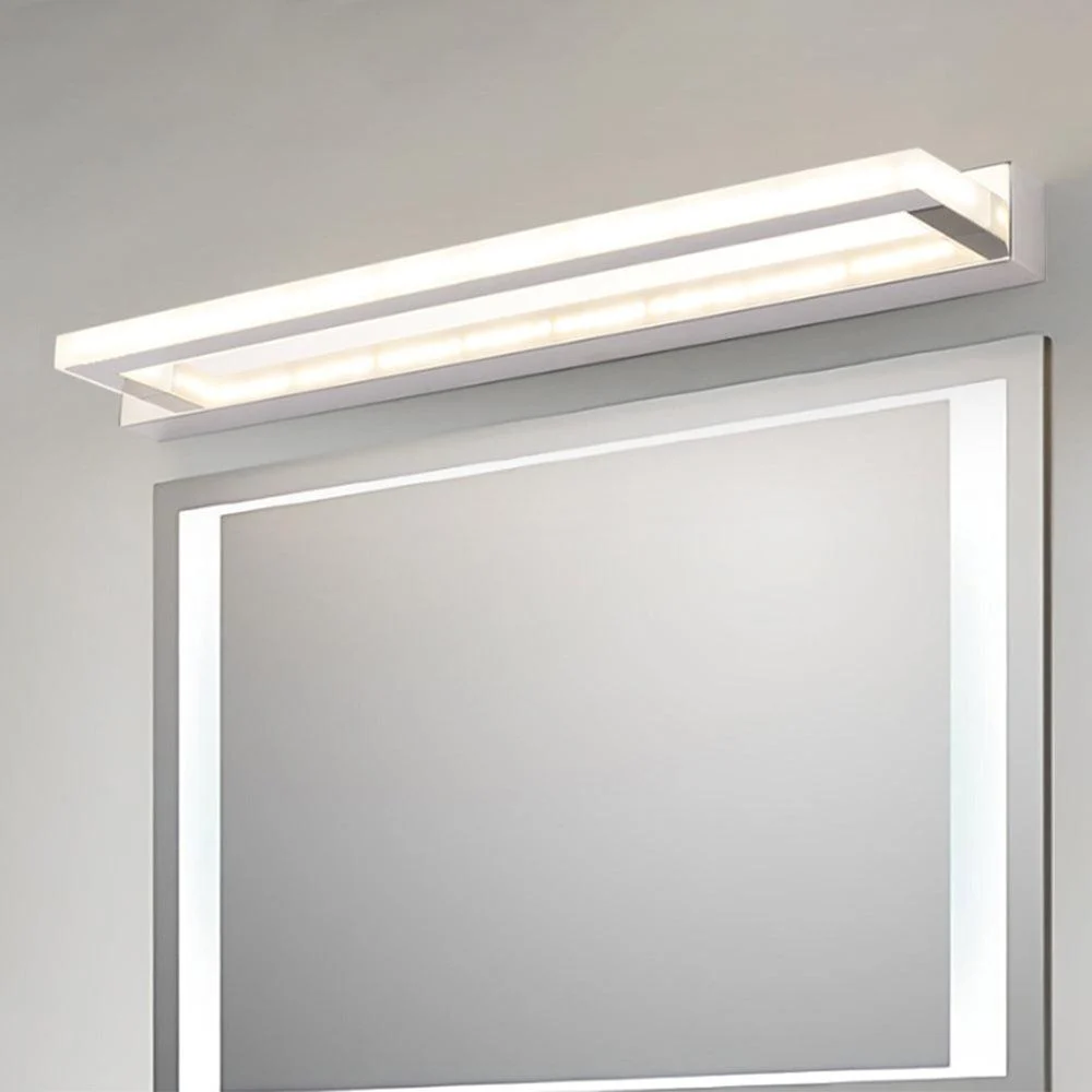 Leigh Rechteckige Mirror Front LED Wall Lamp - Bedroom Metal/Acrylic -  - #tag1#