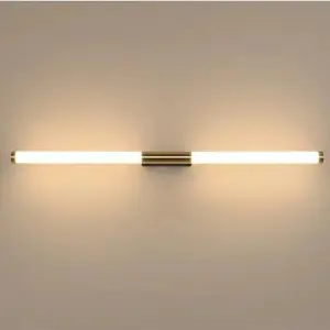 Leigh Simple Modern Linear LED Wall Lamp White Gold Bedroom Metal