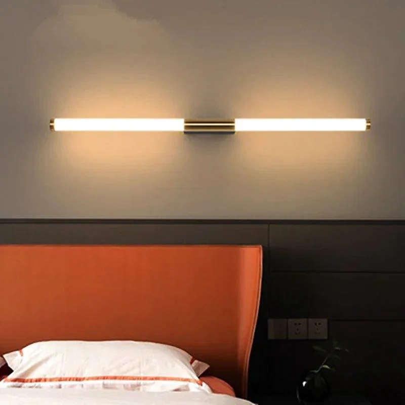 Leigh Simple Modern Linear LED Wall Lamp White Gold Bedroom Metal -  - #tag1#