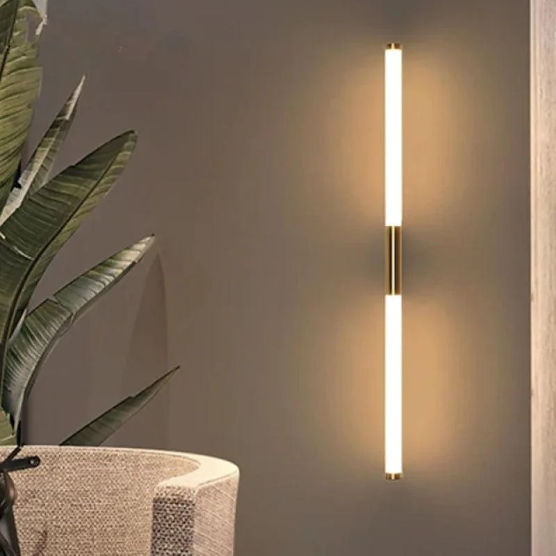Leigh Simple Modern Linear LED Wall Lamp White Gold Bedroom Metal -  - #tag1#