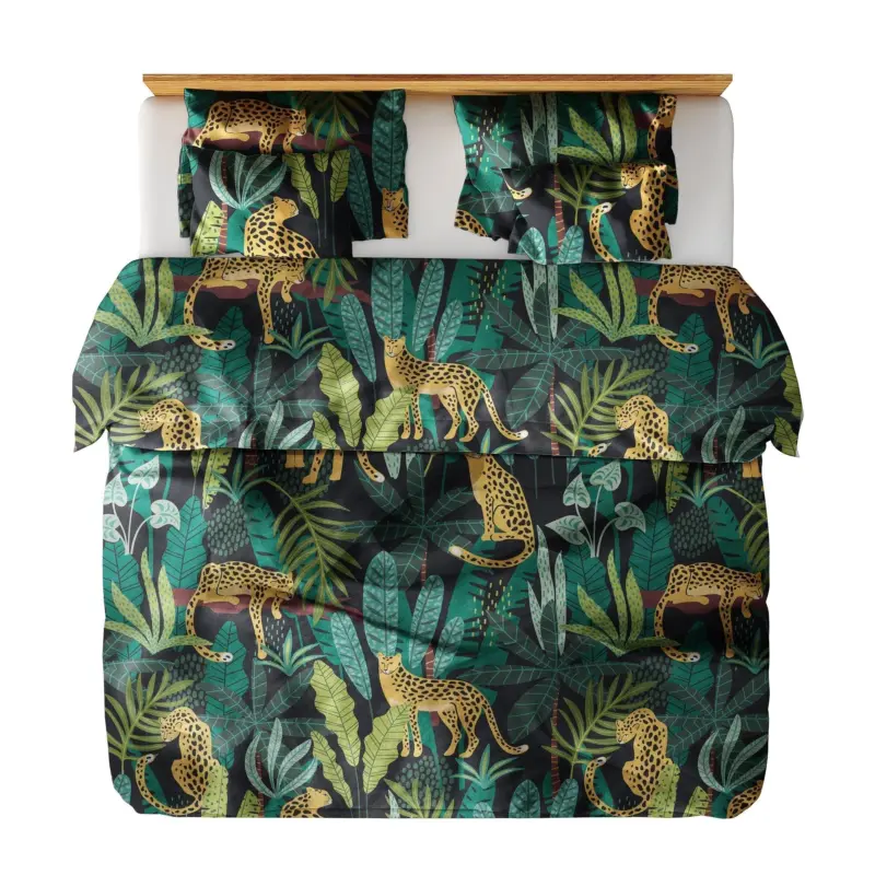 LeopardSkinPatternSeries1BedroomTopViewMockup