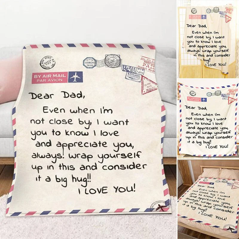 Letter Printed Flannel Throw Blanket Gift for Dad -  - #tag1#