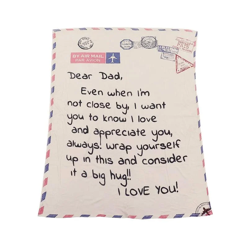 Letter Printed Flannel Throw Blanket Gift for Dad -  - #tag1#