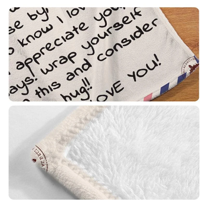 Letter Printed Flannel Throw Blanket Gift for Mom -  - #tag1#