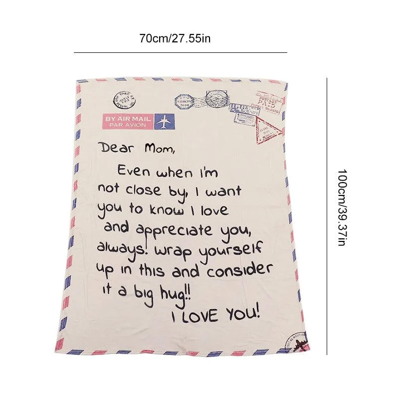 Letter Printed Flannel Throw Blanket Gift for Mom -  - #tag1#