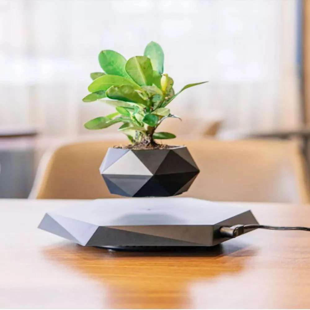 Levitating Bonsai Pot: Floating Botanical Elegance - 
