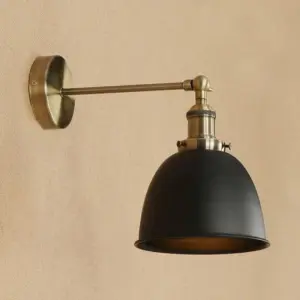 Liam Vintage LED Wall Lamp Indoor Black Bedroom Metal