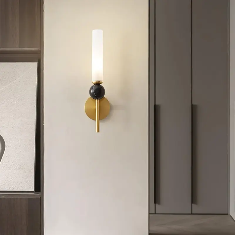 LightLuxuryCopperLongPoleCorridorWallLamp