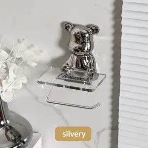 Light Luxury Ceramic Paper Holder: Punch-Free Bathroom Shelf