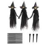 Lighted Halloween Witch Stake Halloween Witches Decor tag1