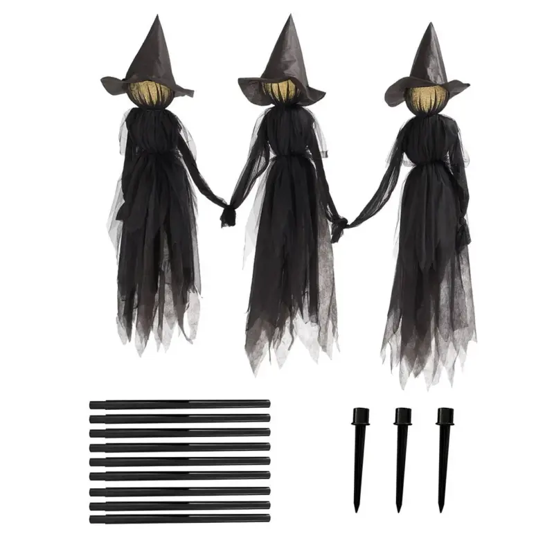 Lighted Halloween Witch Stake Halloween Witches Decor tag1