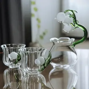 Lily Of The Valley Borosilicate Flower Glass Cups