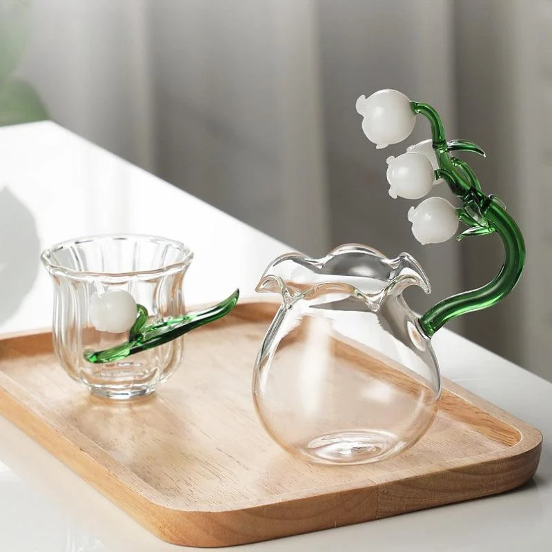 Lily Of The Valley Borosilicate Flower Glass Cups -