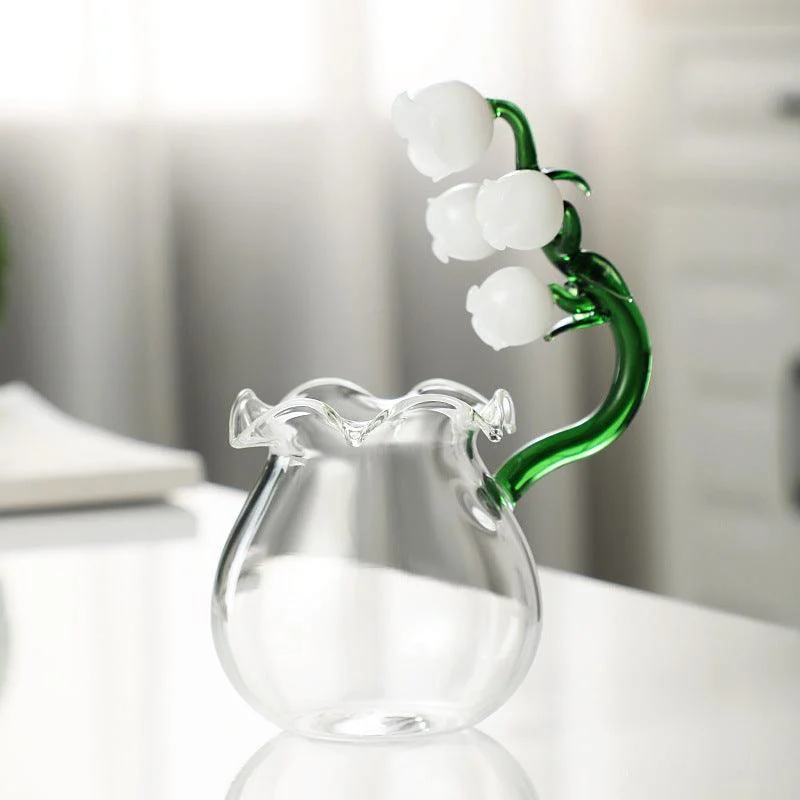 Lily Of The Valley Borosilicate Flower Glass Cups -