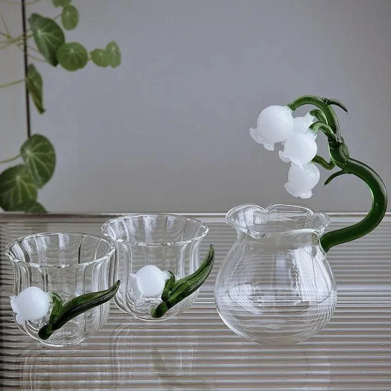 Lily Of The Valley Borosilicate Flower Glass Cups -
