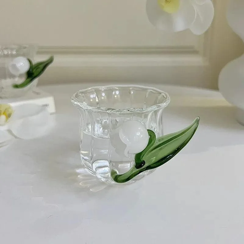 Lily Of The Valley Borosilicate Flower Glass Cups -