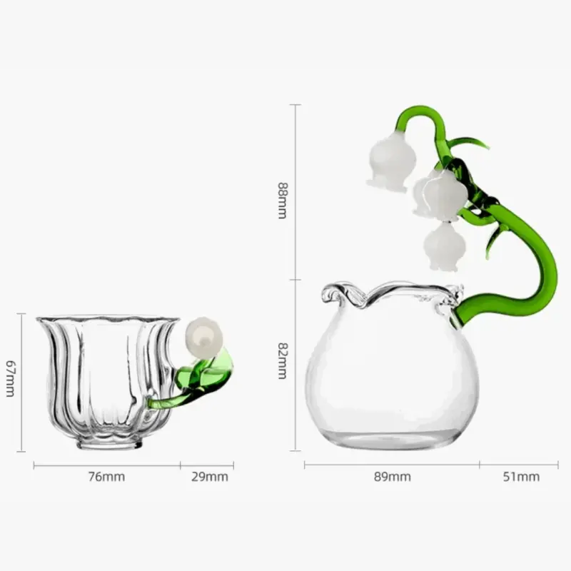 Lily Of The Valley Borosilicate Flower Glass Cups